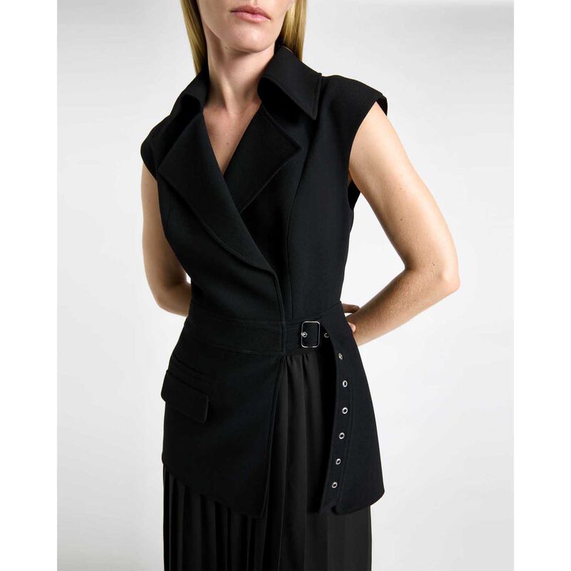 Cue Recycled Crepe Pleated Midi Trench Dress image number 2
